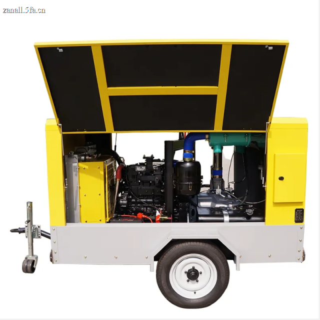 21Bar Screw Diesel Air Compressor 185 CFM Portable Mining Jack Hammer